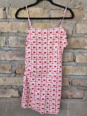 Zara Pink and White Geometric Mini Dress